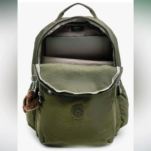 NWT Kipling 15” Laptop Backpack Jaded Green Tonal - Picture 8 of 10